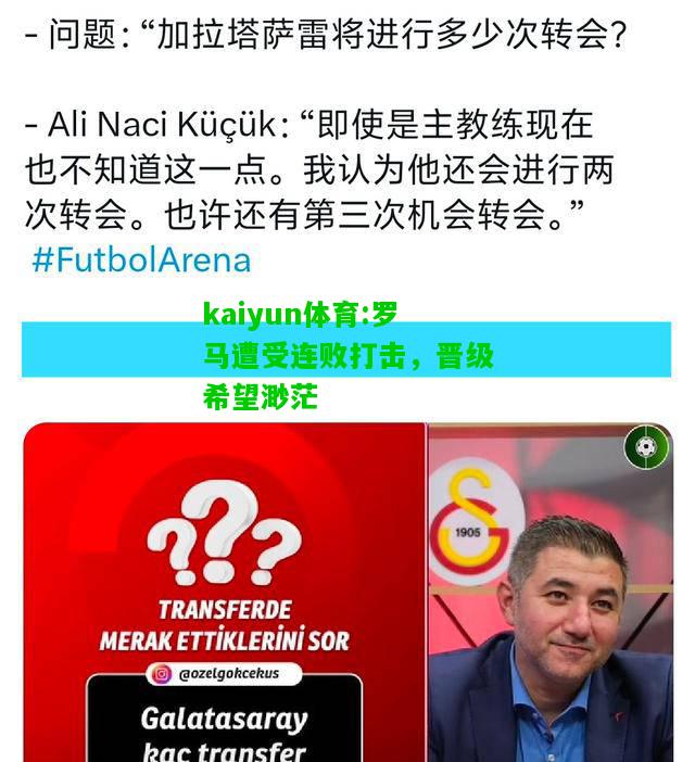 kaiyun体育:罗马遭受连败打击，晋级希望渺茫